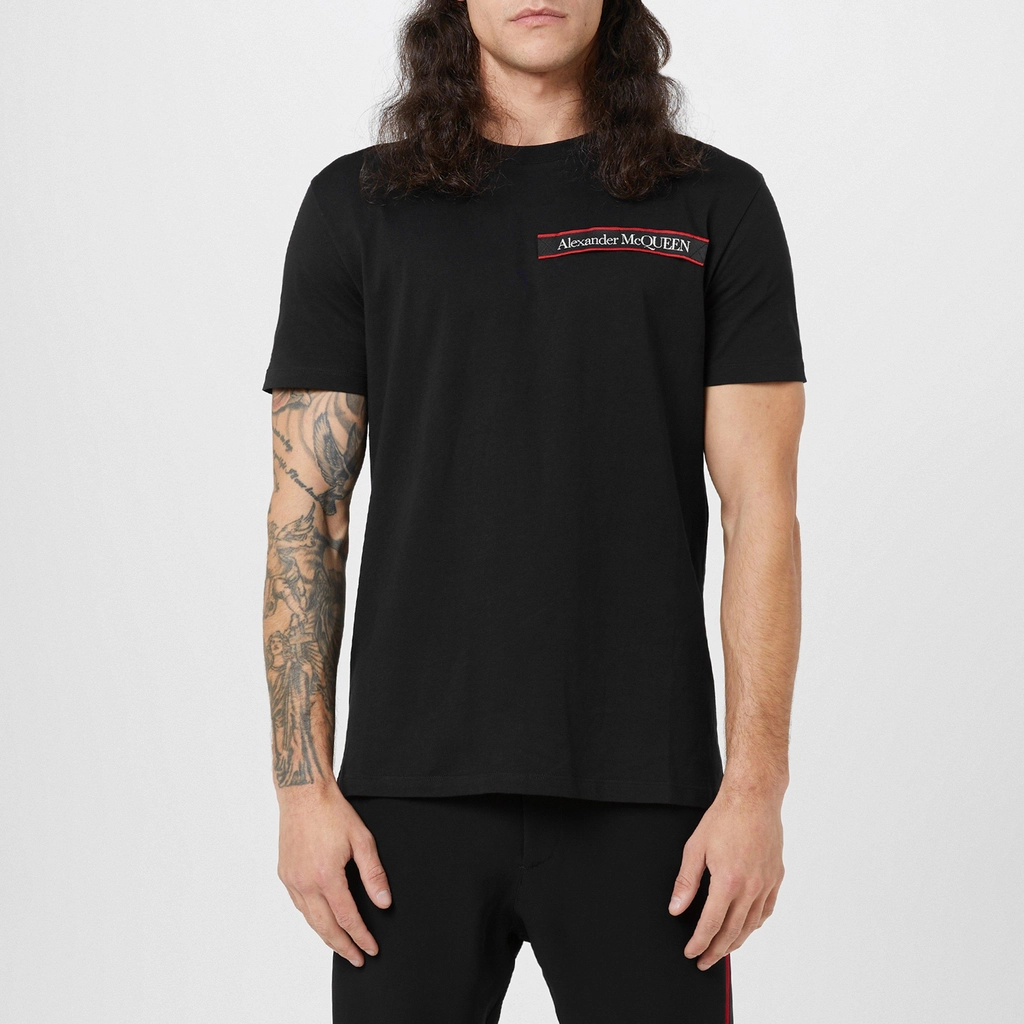 Alexander McQueen Logo Tape T Shirt - Black 0901